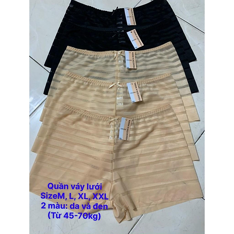 Combo 05 Quần mặc váy lưới lạnh hàng cao cấp dành cho người mập từ 45kg đến 70kg .