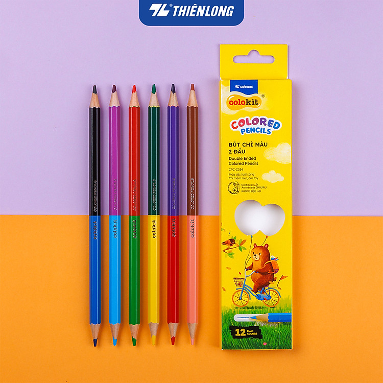 Bút chì 12 màu hai đầu – Thiên Long Colokit (12 chiếc)