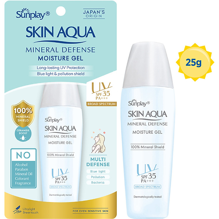 Gel Chống Nắng Vật Lý Bảo Vệ Da Dưỡng Ẩm Sunplay Skin Aqua Mineral Defense Moisture Gel SPF35+ PA++++ 25g