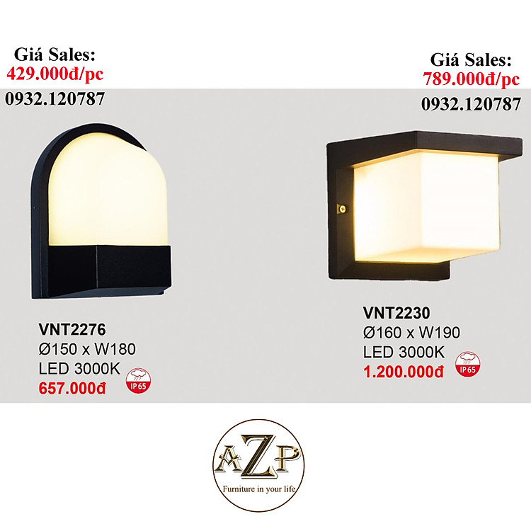 AZP - ĐÈN ỐP VÁCH / ĐÈN TRANG TRÍ / ĐÈN TREO TƯỜNG PHÒNG KHÁCH, PHÒNG NGỦ, NHÀ HÀNG, KHÁCH SẠN AZP-VNT2276 / VNT2230 phong cách đương đại, hàng nhập khẩu AZP