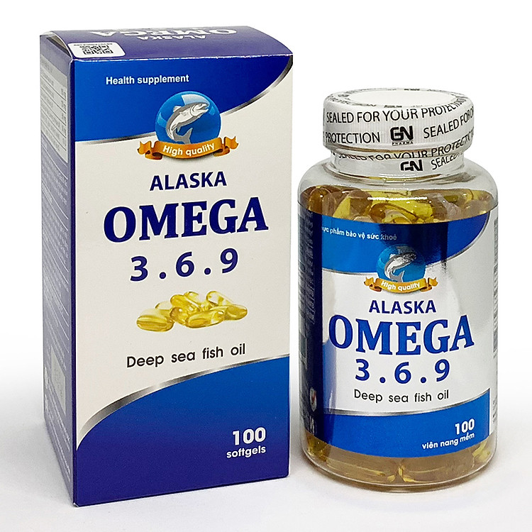 Thực phẩm bảo vệ sức khỏe Dầu cá Alaska Omega 3.6.9 cải thiện thị lực (Lọ 100 viên)