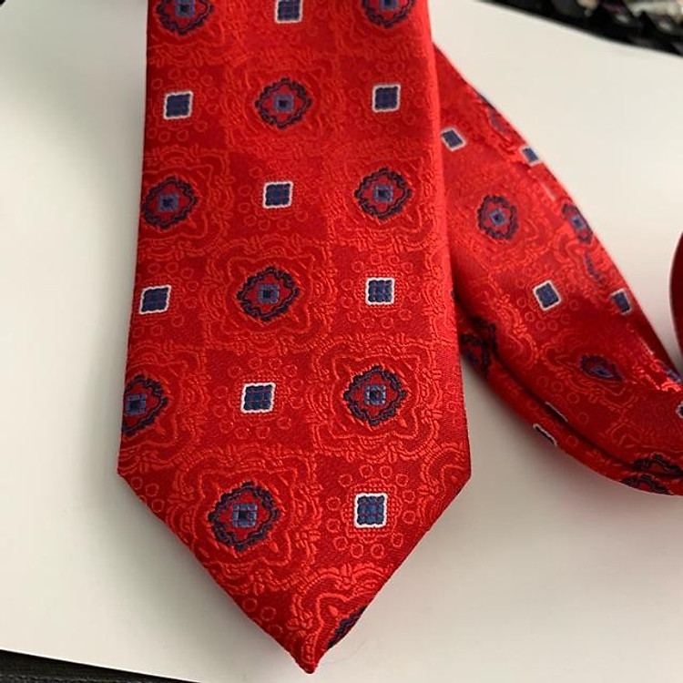 Cavat nam gấm đỏ bản hàng quốc 6cmx150cm chất liệu gấm sang trọng