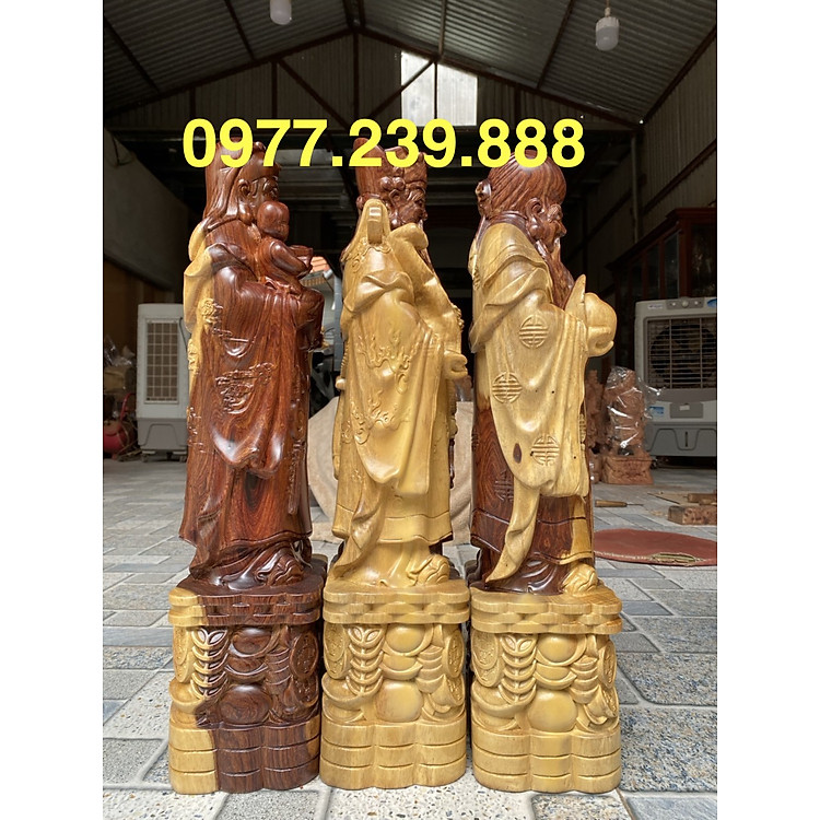 tượng tam đa gỗ cẩm 30cm