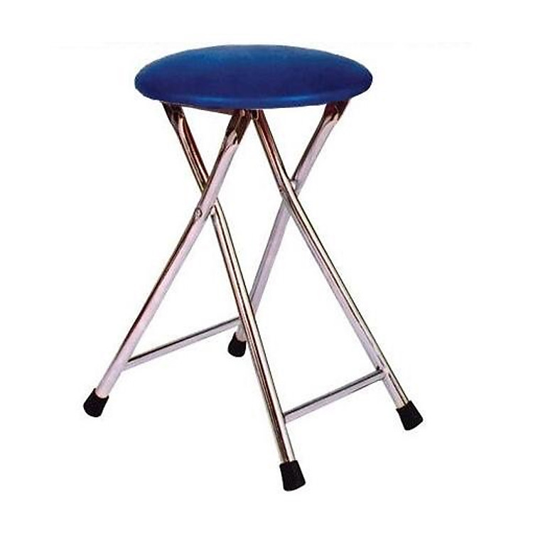 Ghế Đôn Tròn Chân Inox Cao 45cm Gấp Gọn