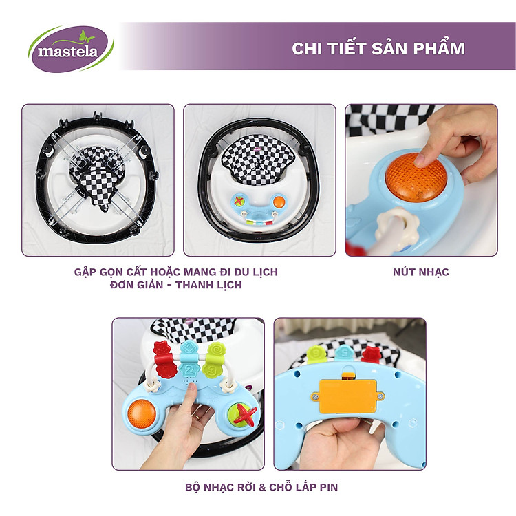 Xe tròn tập đi có nhạc Mastela W2002 - Hồng Chính hãng Ưu đãi - Hình ảnh 4