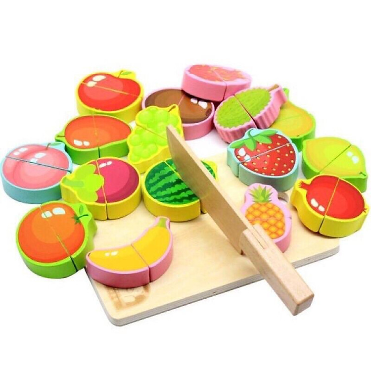 BỘ CẮT HOA QUẢ GỖ CHO BÉ Chính hãng Ưu đãi - Hình ảnh 4