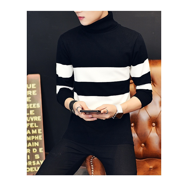 Áo len nam cổ lọ lót lông BS31