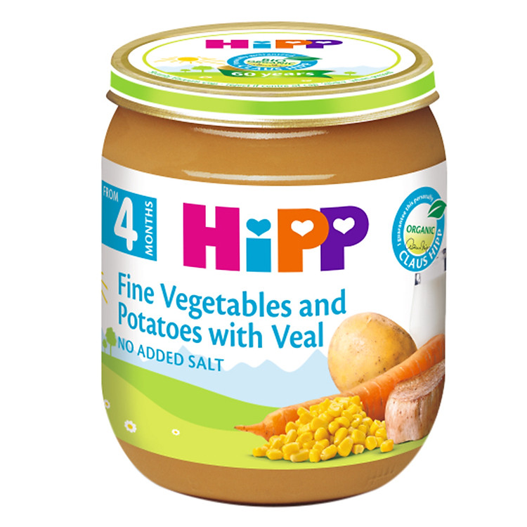 Dinh Dưỡng Đóng Lọ Thịt Bê Khoai Tây Rau Tổng Hợp HiPP 125g - 6152