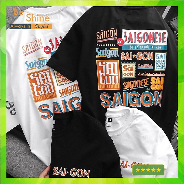 Áo thun saigonese tay lỡ unisex , Áo phông tay lỡ form rộng in hình local brand