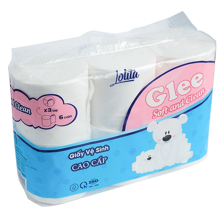 Giấy vệ sinh Glee 6 cuộn 3 lớp cao cấp không lõi