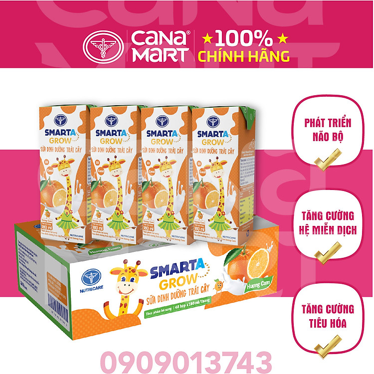Tìm mua tại Avakids:Thùng sữa trái cây Smarta Grow vị cam, tràn ngập Khuyến mãi, Ưu đãi