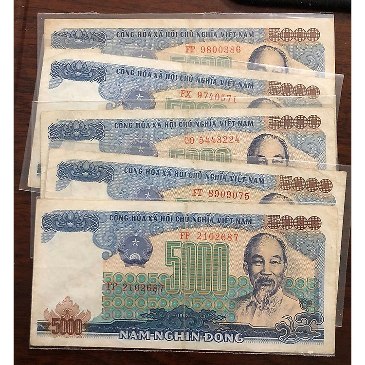 Tờ 5000 đồng Việt Nam 1987, tiền cổ thời bao cấp lưu hành trong thời gian rất ngắn - Chất lượng như hình, Tiền xưa thật 100%