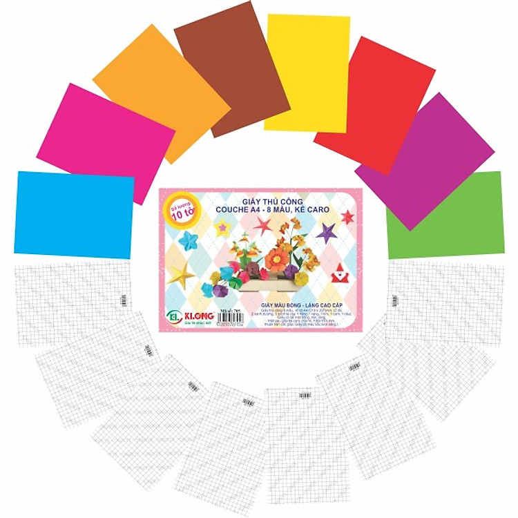 Giấy thủ công KLONG Couche A4 (7 màu)