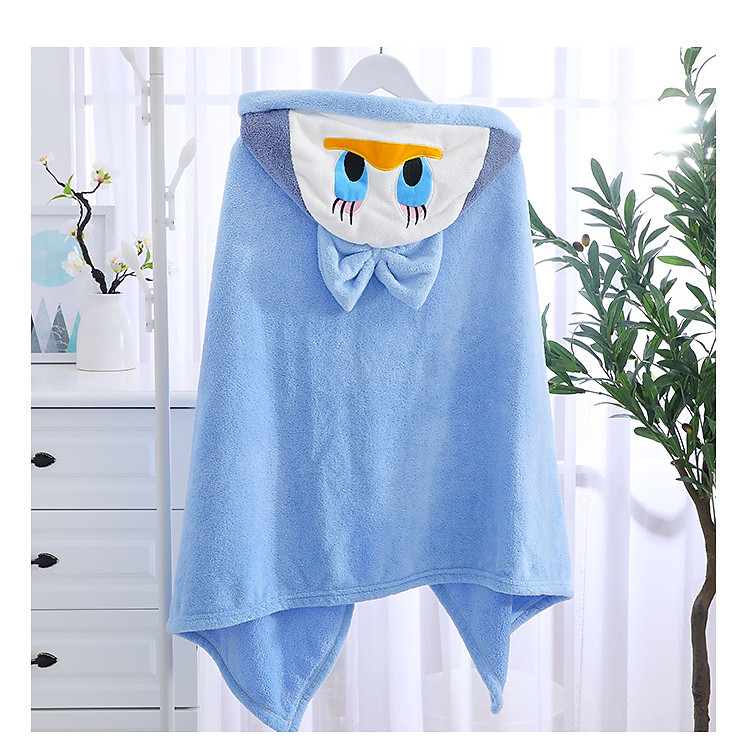 Khăn tắm cho bé lông cừu màu xanh Chính hãng Tiết kiệm - Hình ảnh 4