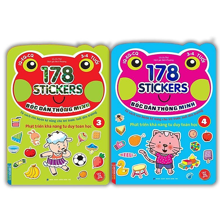 Bóc Dán Hình Thông Minh Cho Bé 3 – 4 Tuổi – 178 Sticker – Quyển 3 + 4