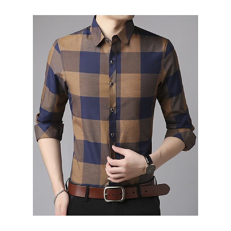 Áo Sơ Mi Nam SINO Dài Tay Kẻ Caro Thời Trang Cao Cấp