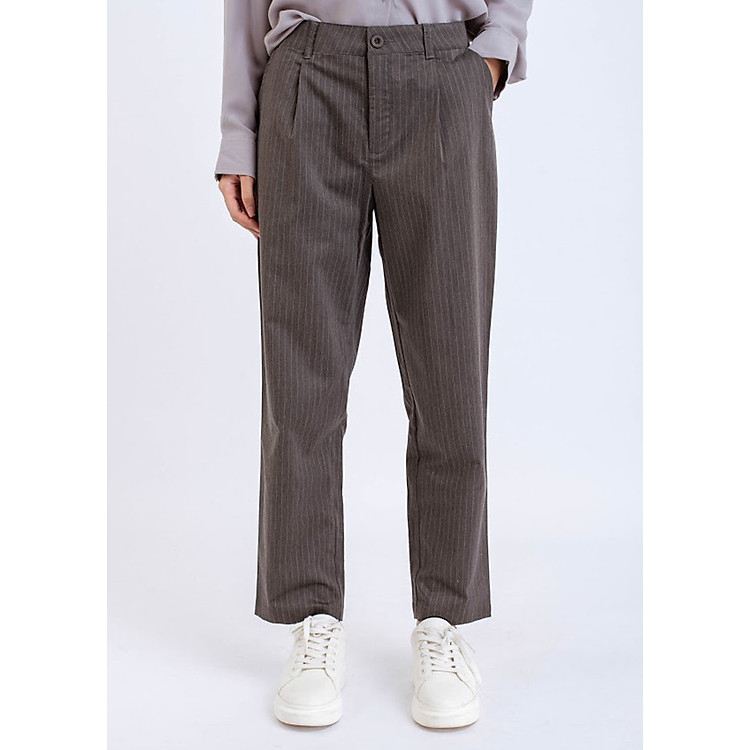 Quần Dài Nữ BOO Baggy Crop Kẻ Sọc