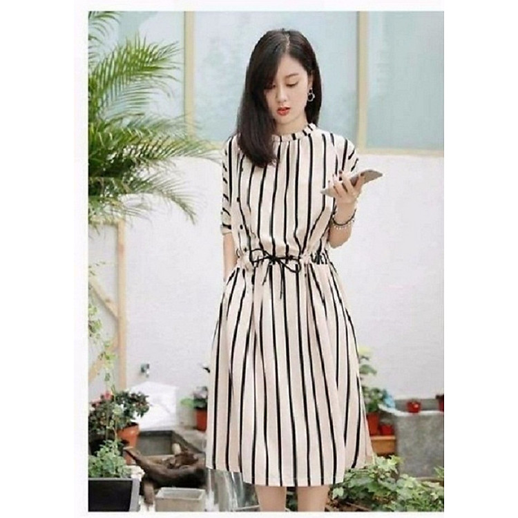 Đầm Suông Tay Cánh Dơi Eo Rút TD198