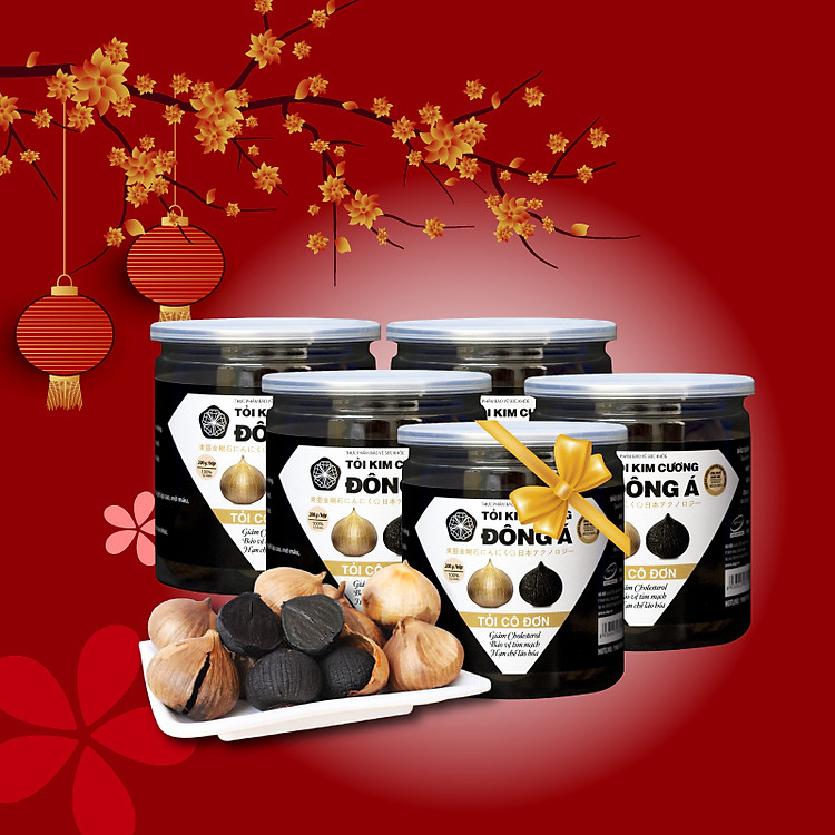Tỏi Đen Cô Đơn - Combo 4 Hộp Tỏi Kim Cương Đông Á 200g - SX theo công nghệ Nhật Bản, hỗ trợ tốt cho sức khỏe - Kiểm nghiệm chất lượng bởi Bộ Y Tế, Intertek