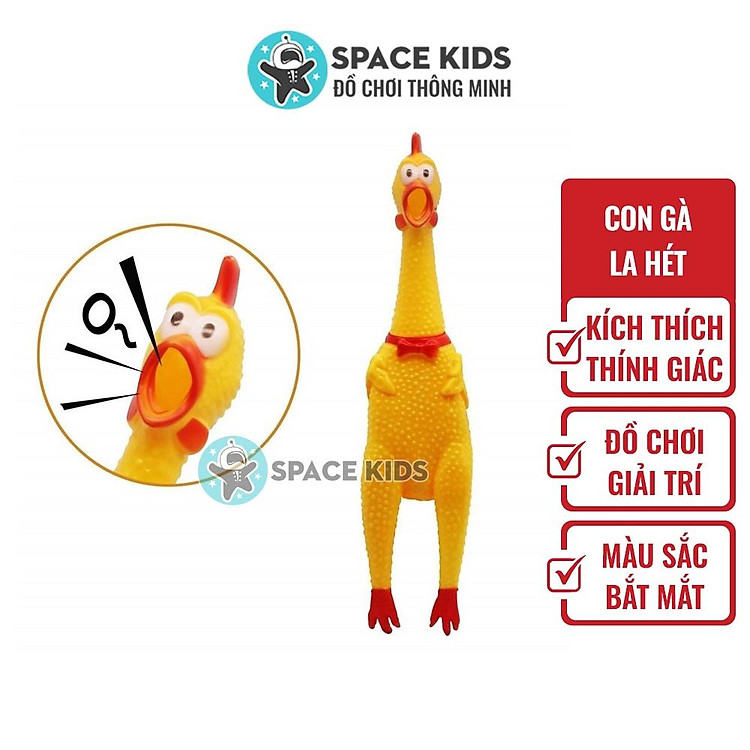 Đồ chơi Con gà la hét, gà a lử, gà bóp kêu shrilling chicken phát ra âm thanh vui nhộn cho bé