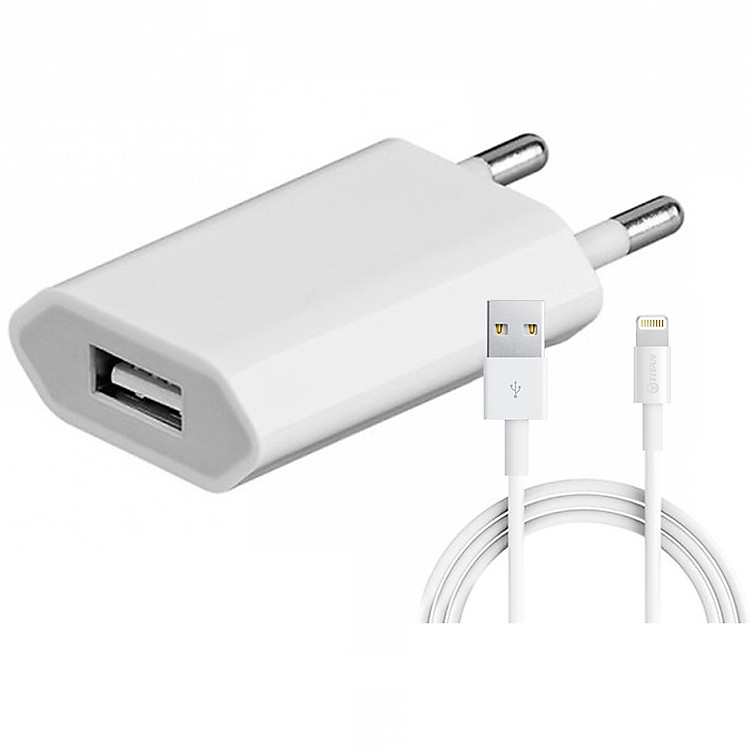 Bộ cốc và cáp sạc nhanh cho IPhone, IPad TITAN CB02 - Hàng chính hãng