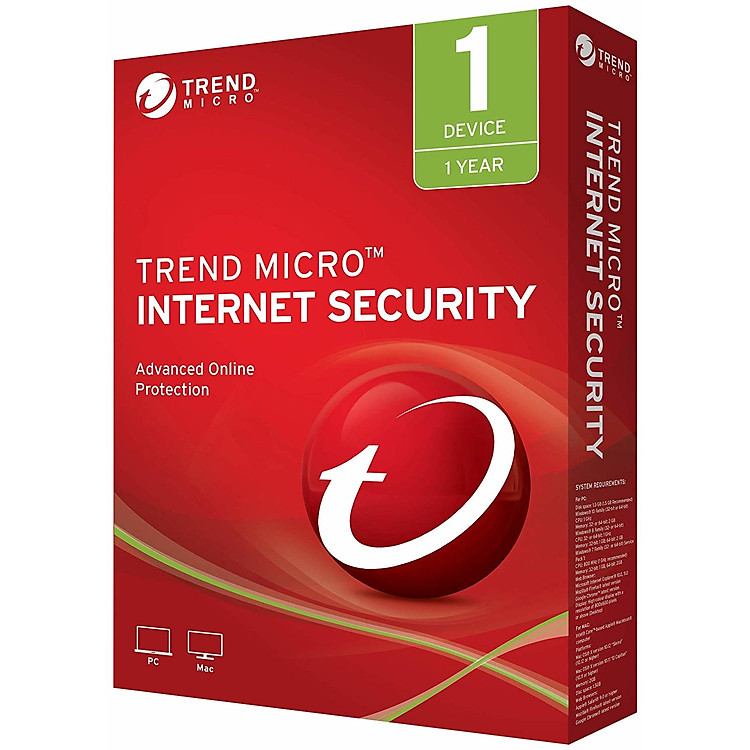 Phần Mềm Trend Micro Internet Security Bản Quyền 1 PC Năm - Hàng Chính Hãng