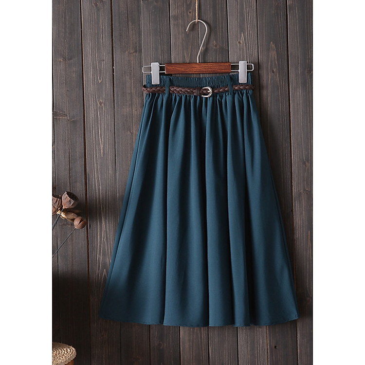 Chân váy chữ A xòe kèm thắt lưng free size VAY06