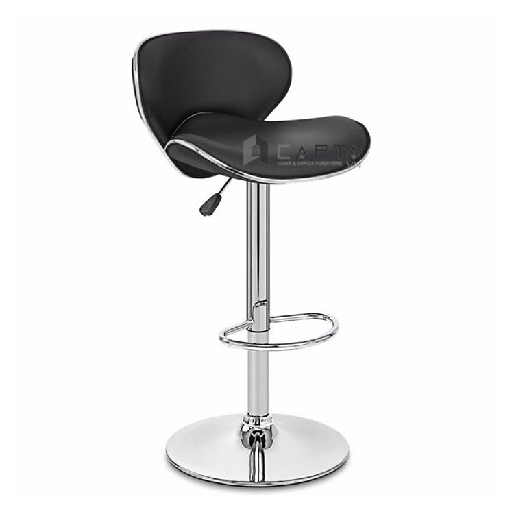 Ghế quầy bar thân nệm con sò đẹp CB2213-P Nội thất Capta nệm PVC nhập khẩu chân thép mạ chrome tăng giảm hcm