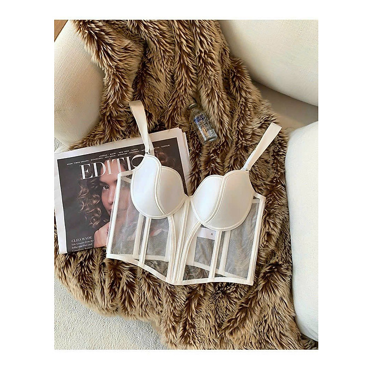 Áo corset 7 xương VA780 cotton phần mút mỏng có gọng phối lưới mềm mại cao cấp