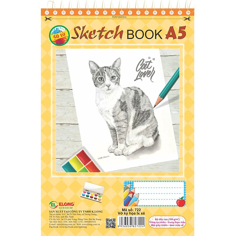 Sổ Vẽ KLONG Ký Họa Lò Xo Xé A5 (50 tờ) - Ảnh 2