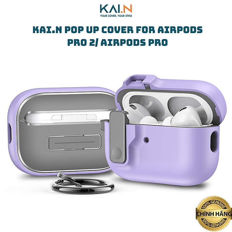 Ốp Bảo Vệ Có Khoá Dành Cho Airpods Pro 2/ Airpods Pro, Kai.N Pop Up Cover, Kèm Móc Treo_ Hàng Chính Hãng