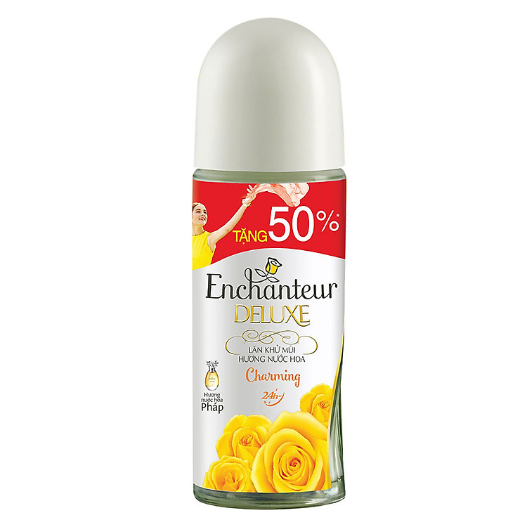 Lăn Khử Mùi Toàn Thân Enchanteur Charming (50ml) - Tặng 50% Dung Tích