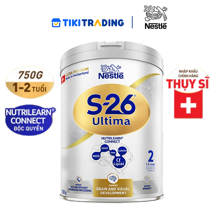 Sữa bột công thức S-26 ULTIMA 2 750G với hợp chất NUTRILEARN CONNECT cho bé 12 - 24 tháng tuổi