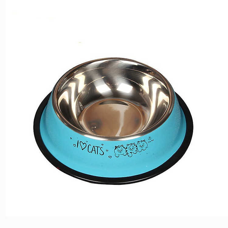 Bát ăn bằng inox màu cho chó mèo