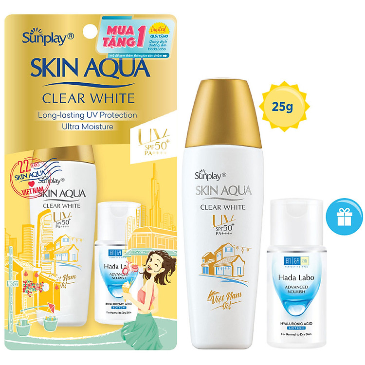 Sữa chống nắng dưỡng da trắng mịn Sunplay Skin Aqua Clear White Limited Editon SPF 50+, PA++++ (25g)