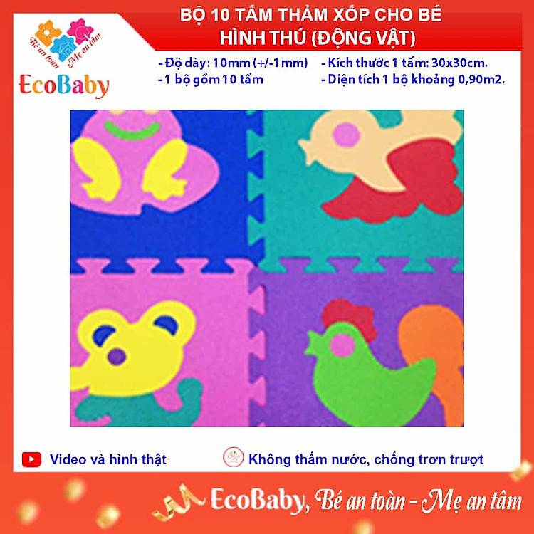 Mua Bộ 10 tấm thảm xốp ECOBABY cho bé Chính hãng Giá tốt - Hình ảnh 4