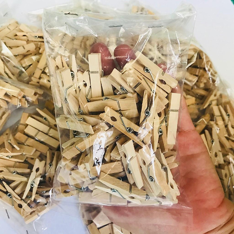 Kẹp Gỗ Treo Ảnh (Tặng dây thừng 10M khi mua 100 cái)