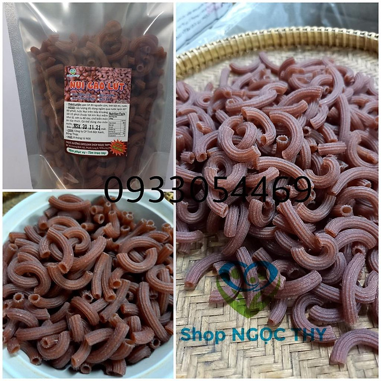 Nui ống gạo lứt đỏ, nui gạo lức ăn kiêng giảm cân eat clean