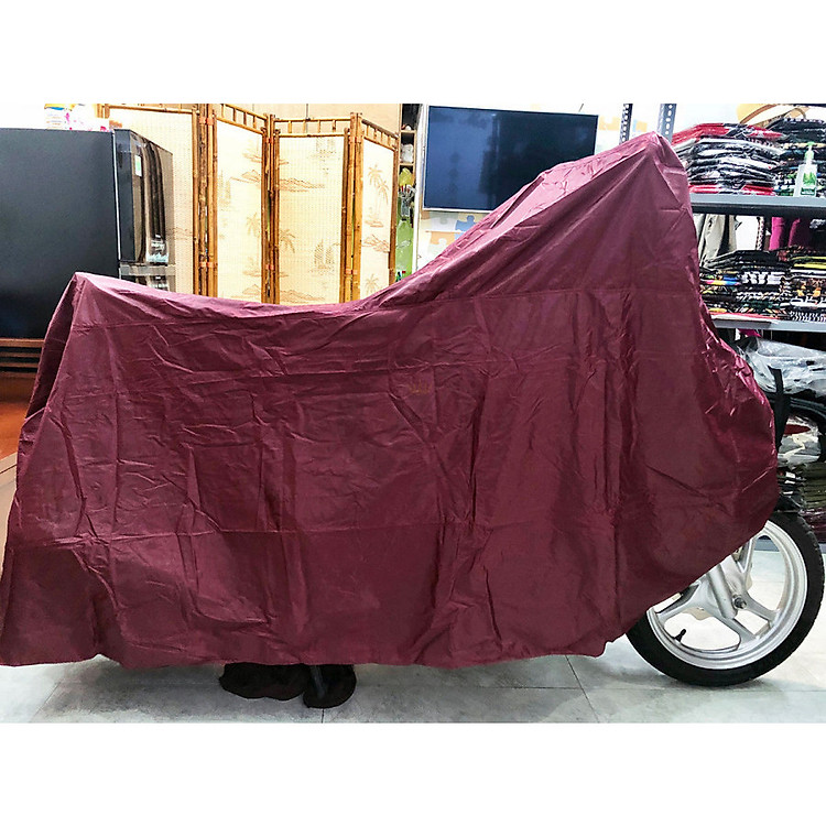 Tấm bạt trùm xe máy chống thấm loại dày tốt màu đỏ đô PKXM004