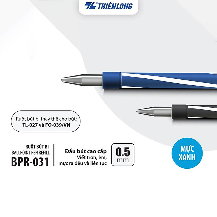 Ruột Bút Bi Officemate Thiên Long BPR-031 (Mực Đen)