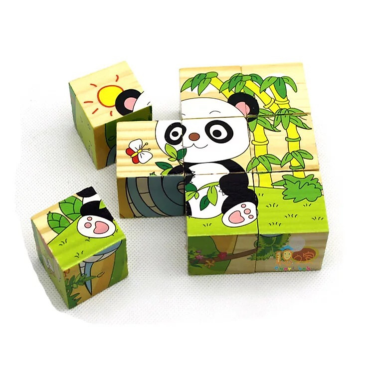 Đồ Chơi Xếp Hình Bằng Gỗ 6 Mặt Lập Phương Cho Bé Yêu LP1