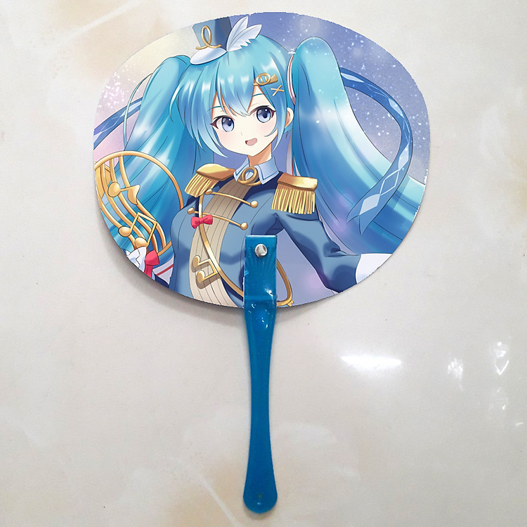 Quạt cầm tay in ảnh 2 mặt Hatsune Miku
