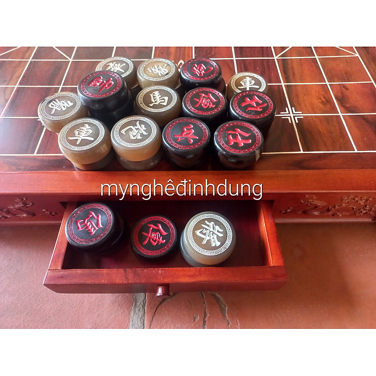 Bộ cờ tướng sừng trắng đen sang trọng Chính hãng Tiết kiệm - Hình ảnh 3