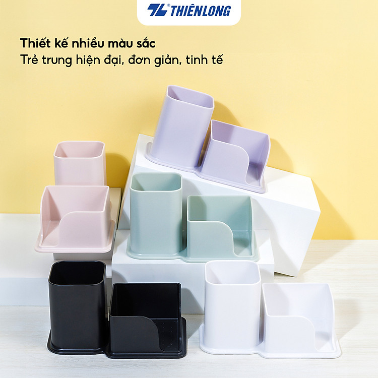 Ống cắm bút Thiên Long PS-003 - Khay giấy notes đa dụng - Ảnh 7