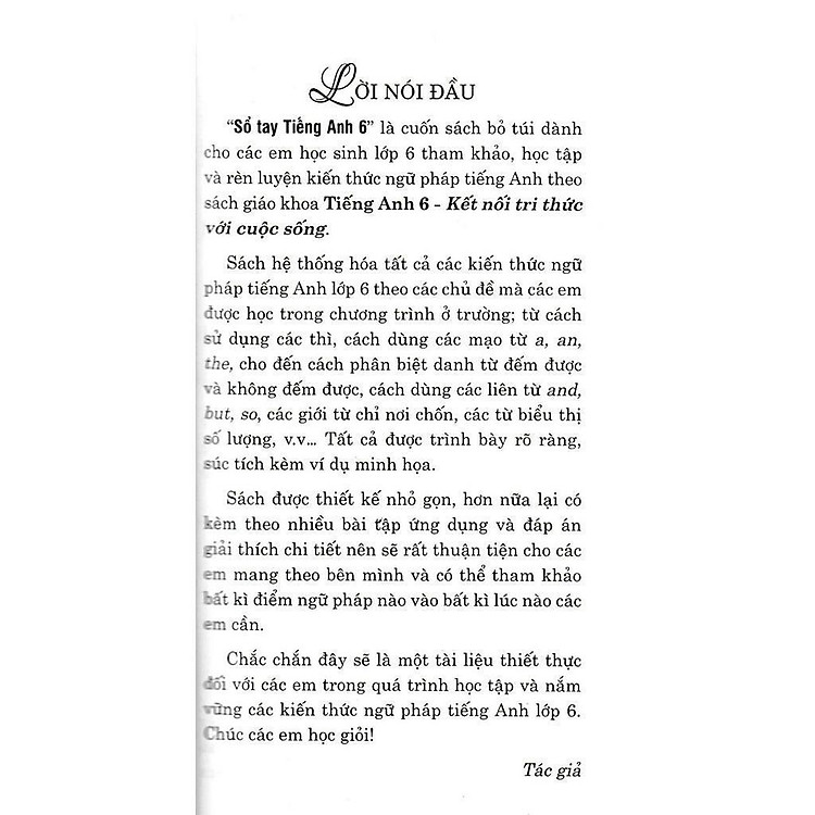 Sổ Tay Tiếng Anh Lớp 6 - Bám Sát SGK Kết Nối Tri Thức Với Cuộc Sống - Ảnh 2