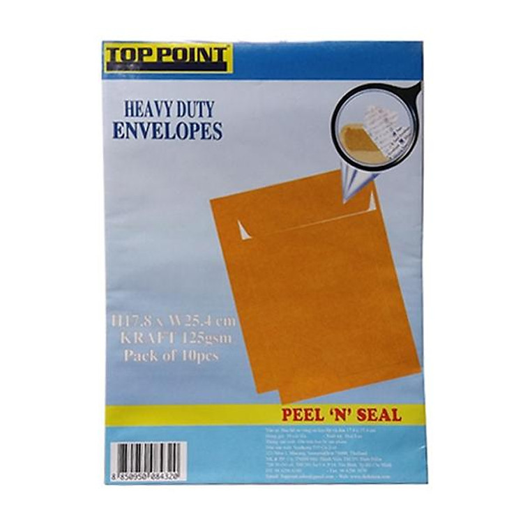 Bao Hồ Sơ Lột Và Dán 17.8 x 25.4 cm – Toppoint