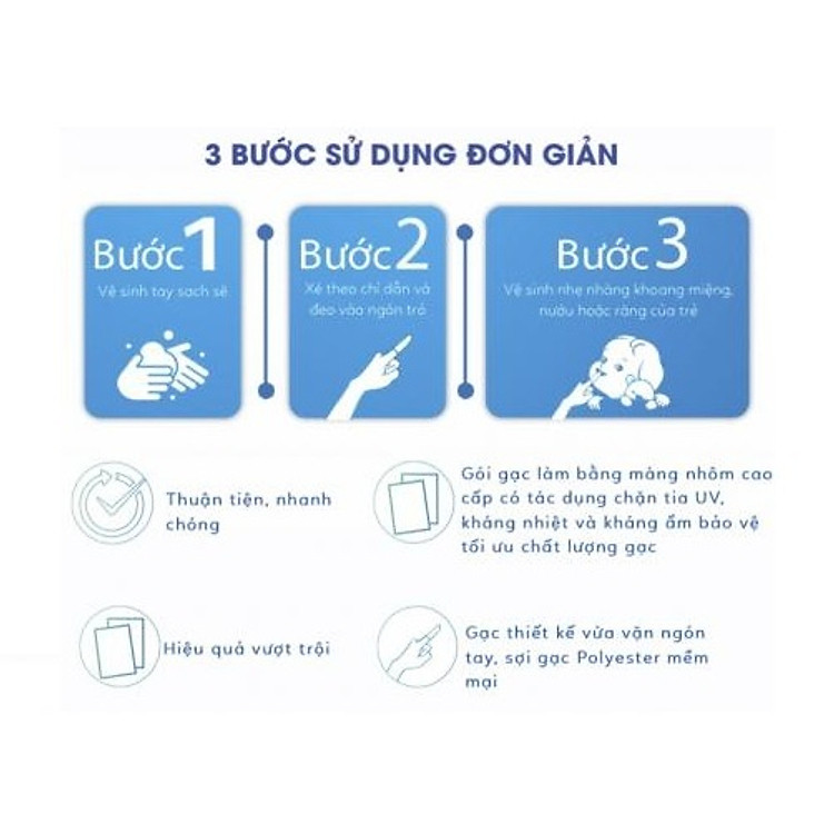 Gạc vệ sinh răng miệng cho bé Sachi Chính hãng Tiết kiệm - Hình ảnh 4