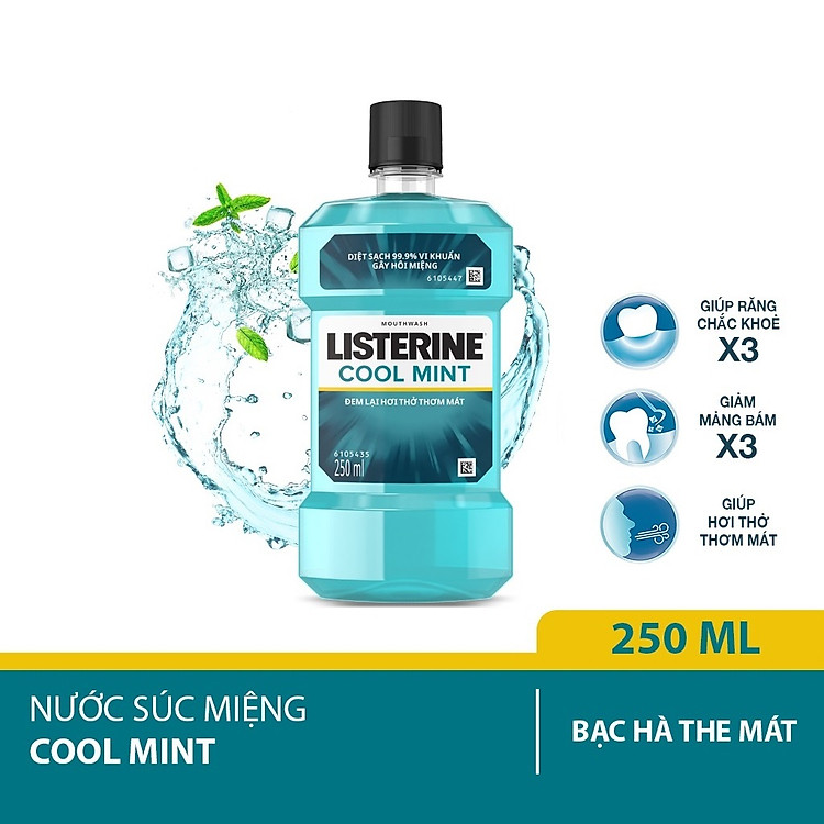 Nước Súc Miệng Hương Bạc Hà Listerine Cool Mint (250ml) - 8850007813040