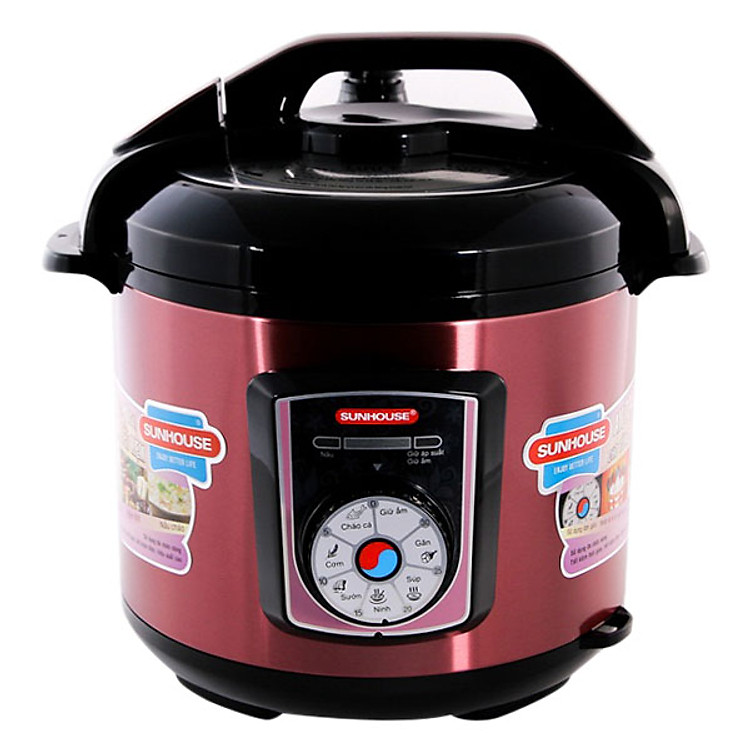 Nồi Áp Suất Điện Đa Năng Sunhouse SHD1756 (6L) - Đỏ - Hàng chính hãng