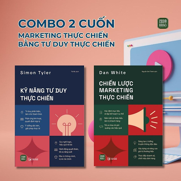 Sách - Combo 2 cuốn: Chiến Lược Marketing Thực Chiến + Kỹ Năng Tư Duy Thực Chiến